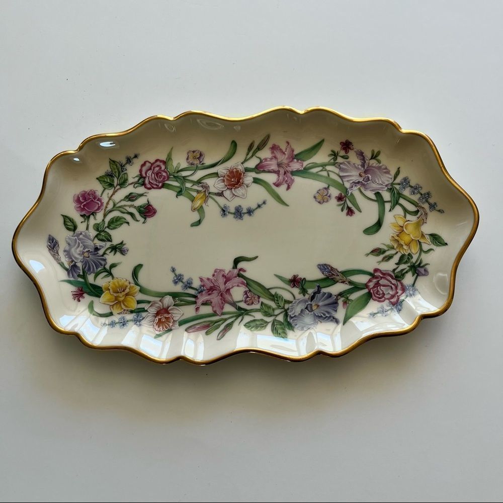 Vintage 1999 Lenox The Flower Blossom Candy Tray by Suzanne Clee. - Picture 2 of 4